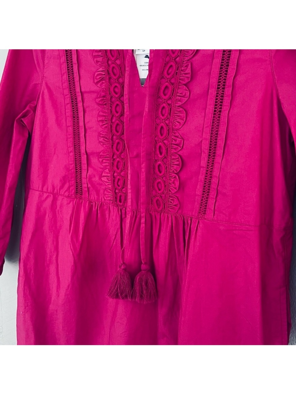 Tommy Bahama
Salina Key Poplin Split Neck Dress Tunic  hot pink XS tall - Picture 5 of 8